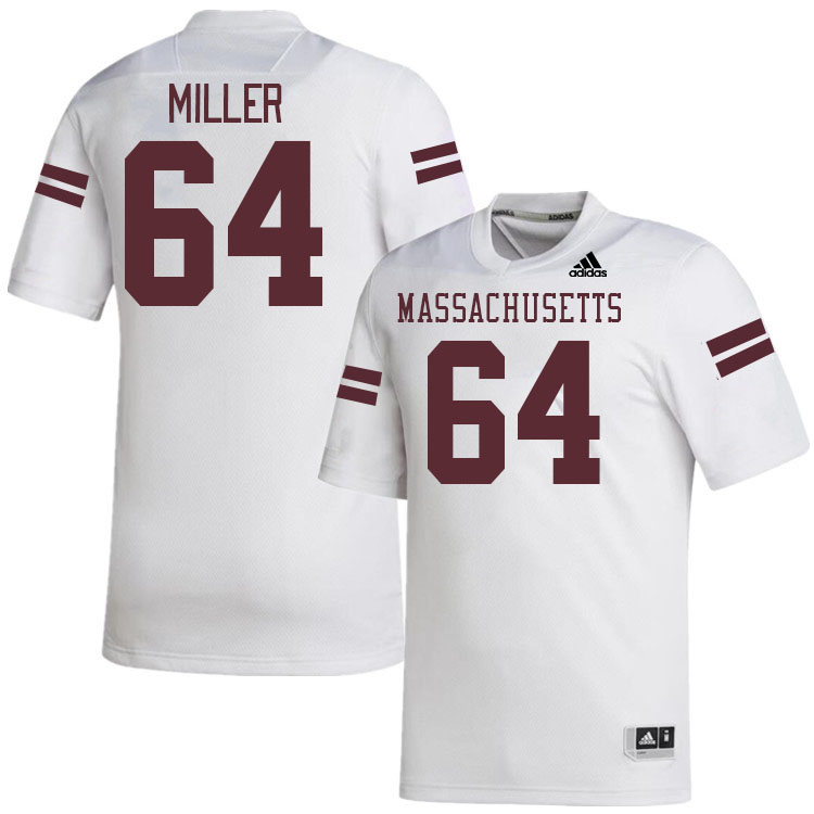 Massachusetts Minutemen #64 Peyton Miller College Football Jerseys Stitched-White